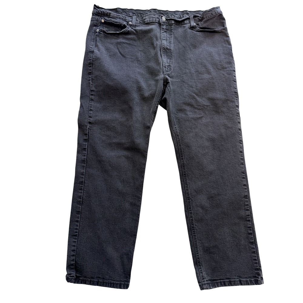 Levis 541 Jeans Mens 44x30 Dark Gray Charcoal Wash Athletic Tapered Leg Denim